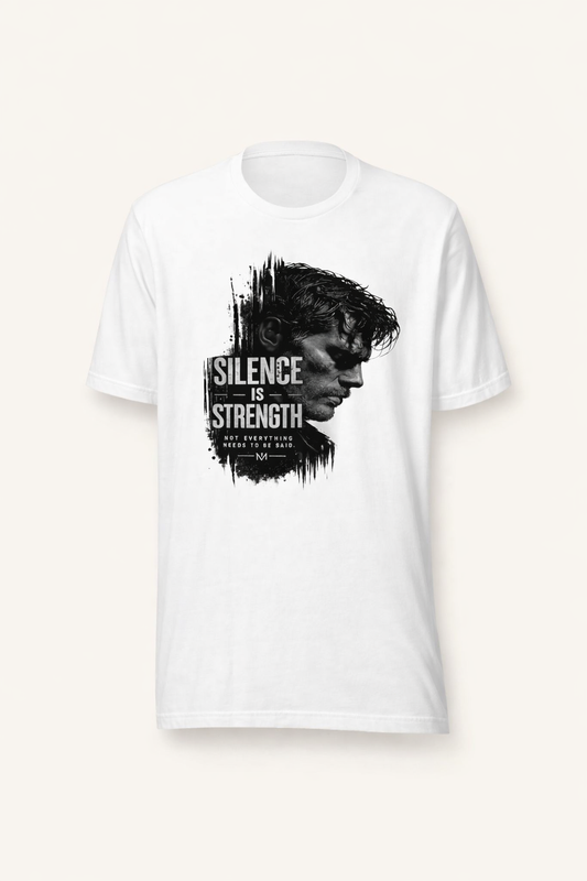Dedicated to the men who do not chase after attention, yet naturally command it—The "Silence Is Strength" T-Shirt