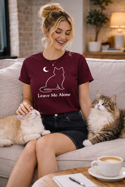 Don’t Talk to Me. 🖤 Leave Me Alone Cat T-Shirt | Introvert Energy Tee | Minimalist Black Cat Moon Shirt