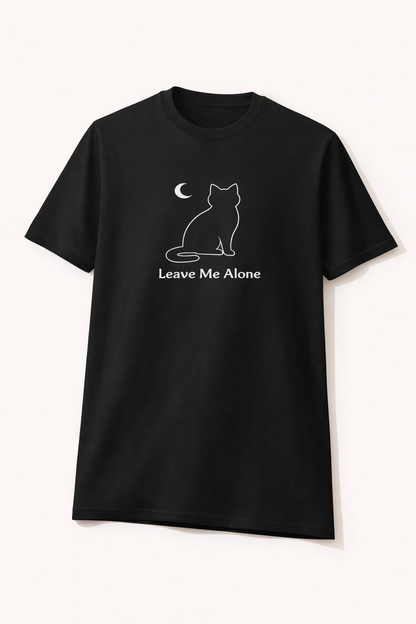Don’t Talk to Me. 🖤 Leave Me Alone Cat T-Shirt | Introvert Energy Tee | Minimalist Black Cat Moon Shirt