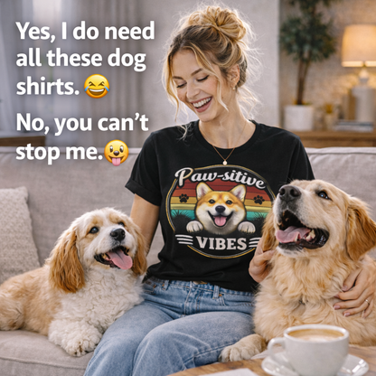 Bad Day? Wear This. 🐾 Paw-sitive Vibes Corgi T-Shirt | Cute Dog Graphic Tee | Organic Cotton Retro Sunset Shirt | Feel Good Gift for Dog Lovers