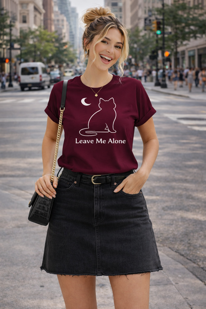 Don’t Talk to Me. 🖤 Leave Me Alone Cat T-Shirt | Introvert Energy Tee | Minimalist Black Cat Moon Shirt