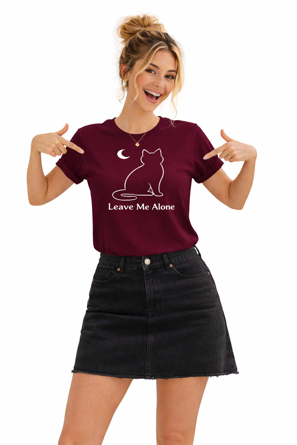 Don’t Talk to Me. 🖤 Leave Me Alone Cat T-Shirt | Introvert Energy Tee | Minimalist Black Cat Moon Shirt