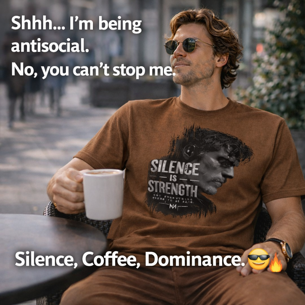 Dedicated to the men who do not chase after attention, yet naturally command it—The "Silence Is Strength" T-Shirt