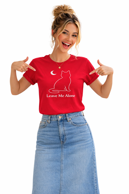 Don’t Talk to Me. 🖤 Leave Me Alone Cat T-Shirt | Introvert Energy Tee | Minimalist Black Cat Moon Shirt