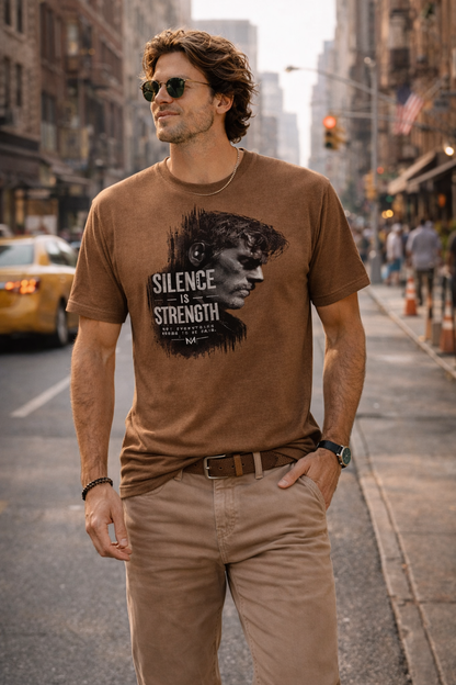 Dedicated to the men who do not chase after attention, yet naturally command it—The "Silence Is Strength" T-Shirt