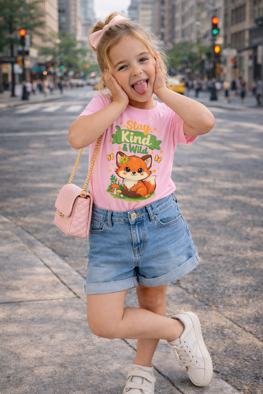Raise Them Kind & Wild 🦊 | Stay Kind & Wild Toddler T-Shirt | Cute Fox Kids Shirt | Soft Cotton Positive Kids Tee | Gift for Toddlers