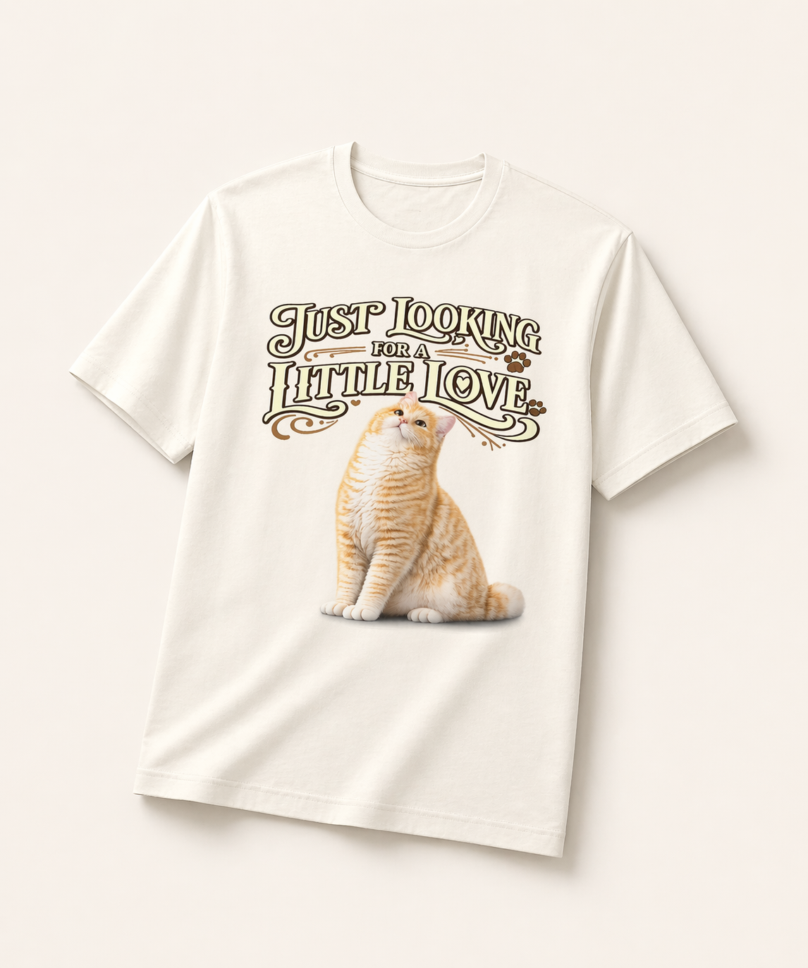 Just Looking for a Little Love Cat T-Shirt 🐱 | Cozy Aesthetic Tee for Cat Lovers | Soft Vintage Style Shirt