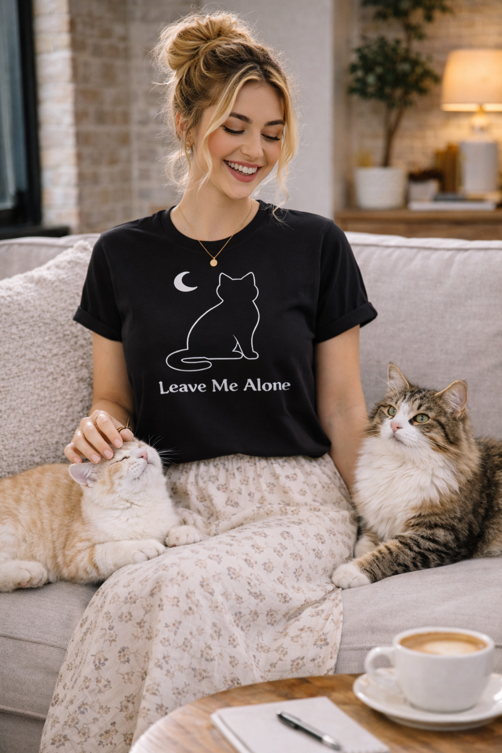 Don’t Talk to Me. 🖤 Leave Me Alone Cat T-Shirt | Introvert Energy Tee | Minimalist Black Cat Moon Shirt