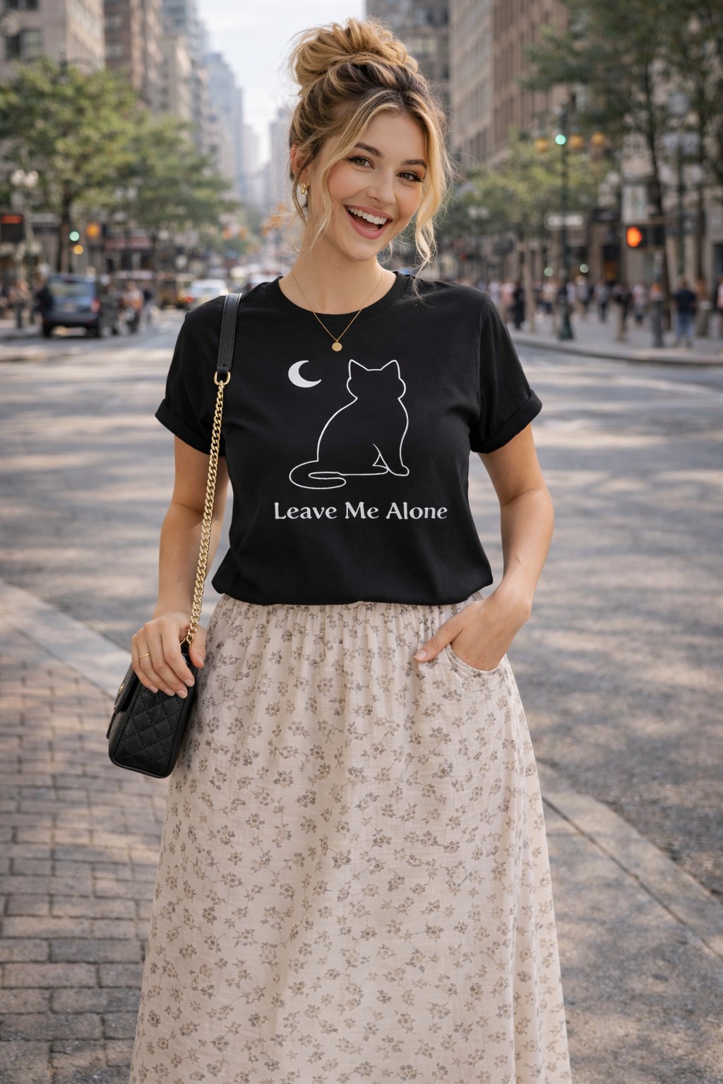 Don’t Talk to Me. 🖤 Leave Me Alone Cat T-Shirt | Introvert Energy Tee | Minimalist Black Cat Moon Shirt