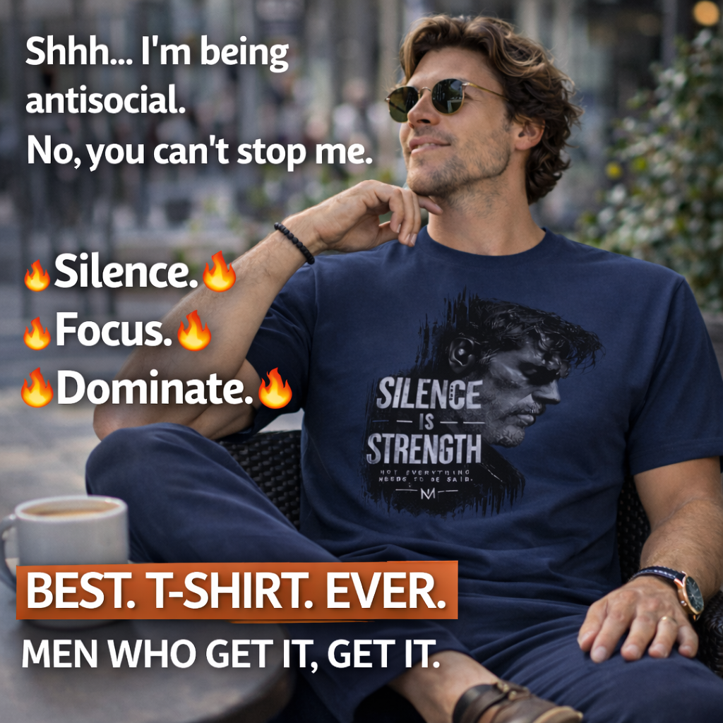 Dedicated to the men who do not chase after attention, yet naturally command it—The "Silence Is Strength" T-Shirt