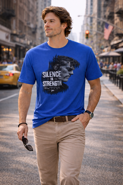 Dedicated to the men who do not chase after attention, yet naturally command it—The "Silence Is Strength" T-Shirt