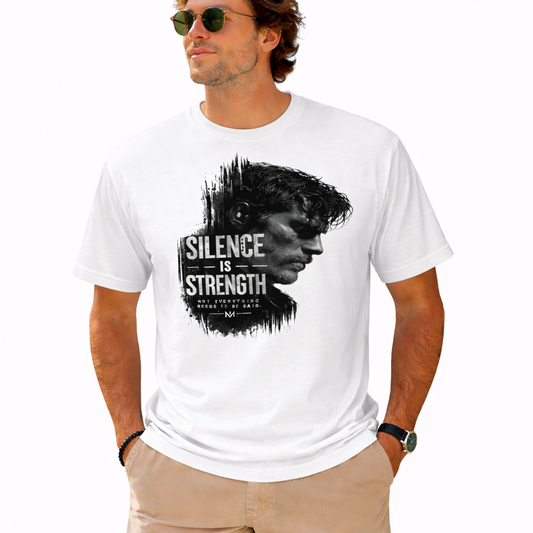 Dedicated to the men who do not chase after attention, yet naturally command it—The "Silence Is Strength" T-Shirt
