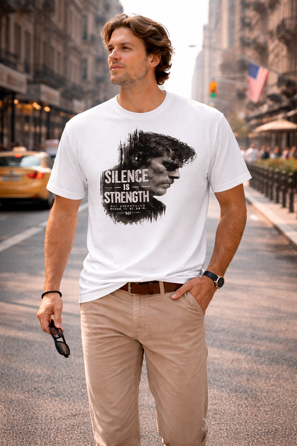 Dedicated to the men who do not chase after attention, yet naturally command it—The "Silence Is Strength" T-Shirt