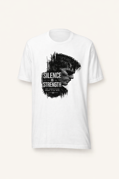 Dedicated to the men who do not chase after attention, yet naturally command it—The "Silence Is Strength" T-Shirt