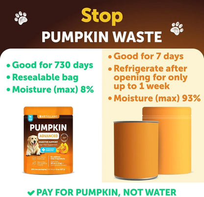 Pumpkin Power for Dogs – Ultimate Digestive & Gut Health Supplement | Constipation Relief, Firm Stool & Healthy Coat | 100% Natural 8oz Fiber Boost