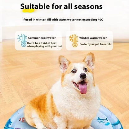 Summer Cooling Pet Water Bed – Inflatable Ice Mat for Dogs & Cats, Puppy Cooling Pad, Non-Toxic PVC Pet Mat for Kennels & Homes