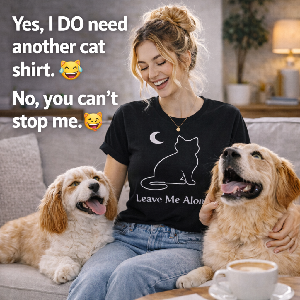 Don’t Talk to Me. 🖤 Leave Me Alone Cat T-Shirt | Introvert Energy Tee | Minimalist Black Cat Moon Shirt