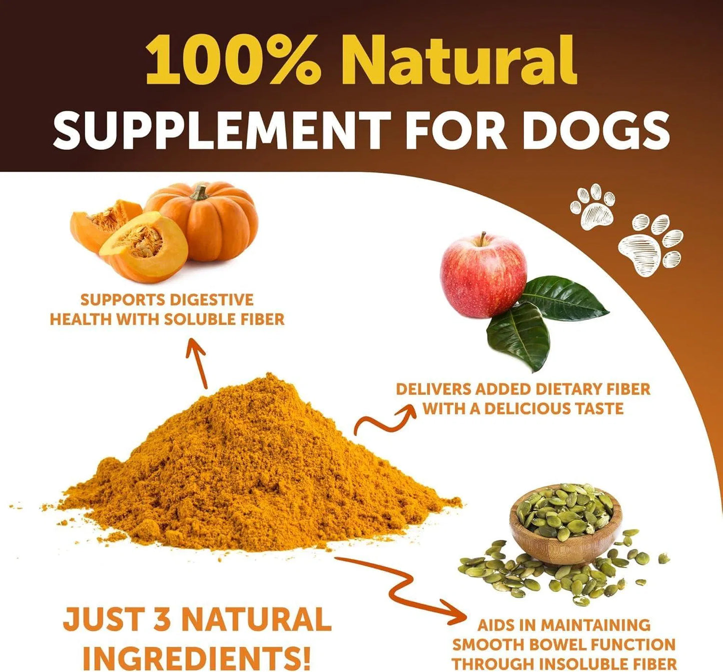 Pumpkin Power for Dogs – Ultimate Digestive & Gut Health Supplement | Constipation Relief, Firm Stool & Healthy Coat | 100% Natural 8oz Fiber Boost