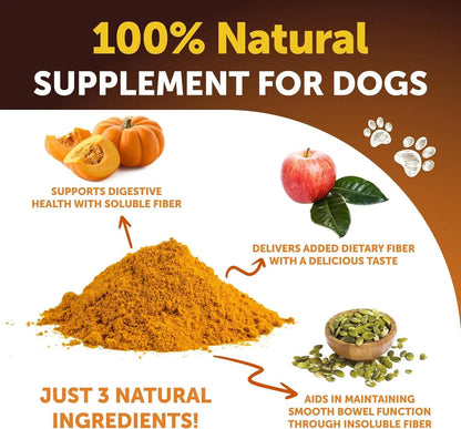 Pumpkin Power for Dogs – Ultimate Digestive & Gut Health Supplement | Constipation Relief, Firm Stool & Healthy Coat | 100% Natural 8oz Fiber Boost