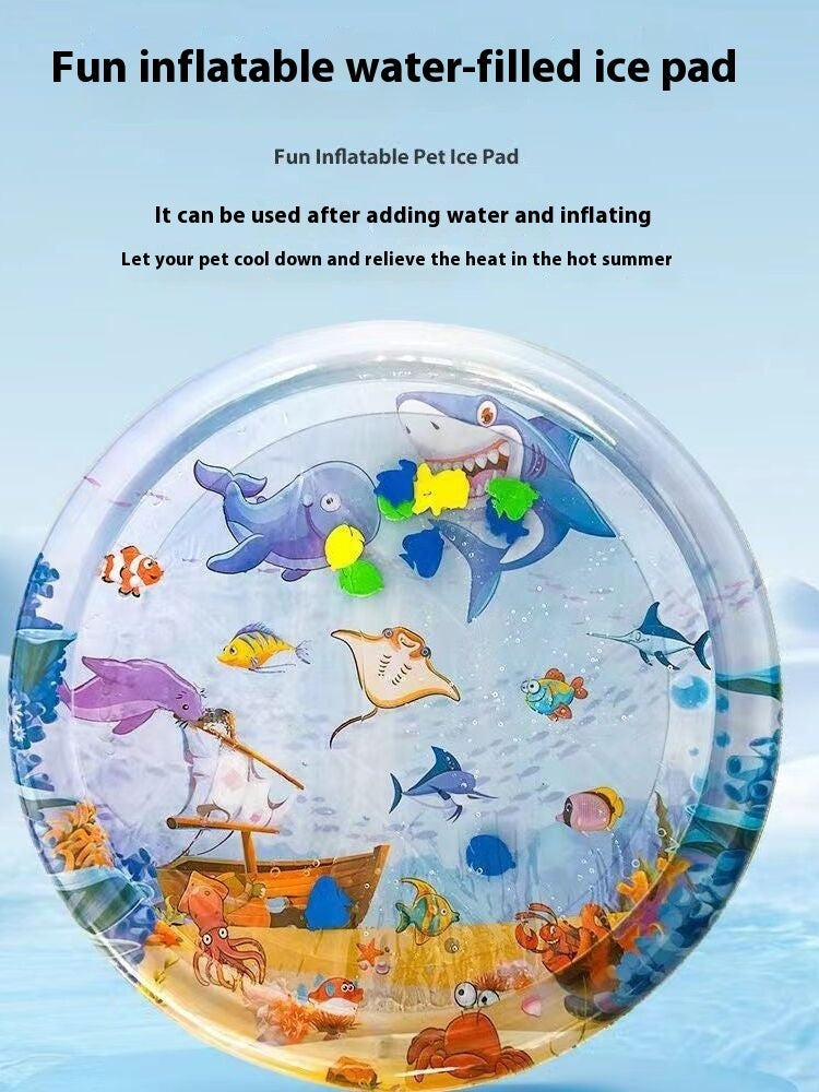 Summer Cooling Pet Water Bed – Inflatable Ice Mat for Dogs & Cats, Puppy Cooling Pad, Non-Toxic PVC Pet Mat for Kennels & Homes