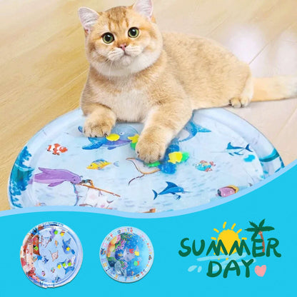 Summer Cooling Pet Water Bed – Inflatable Ice Mat for Dogs & Cats, Puppy Cooling Pad, Non-Toxic PVC Pet Mat for Kennels & Homes